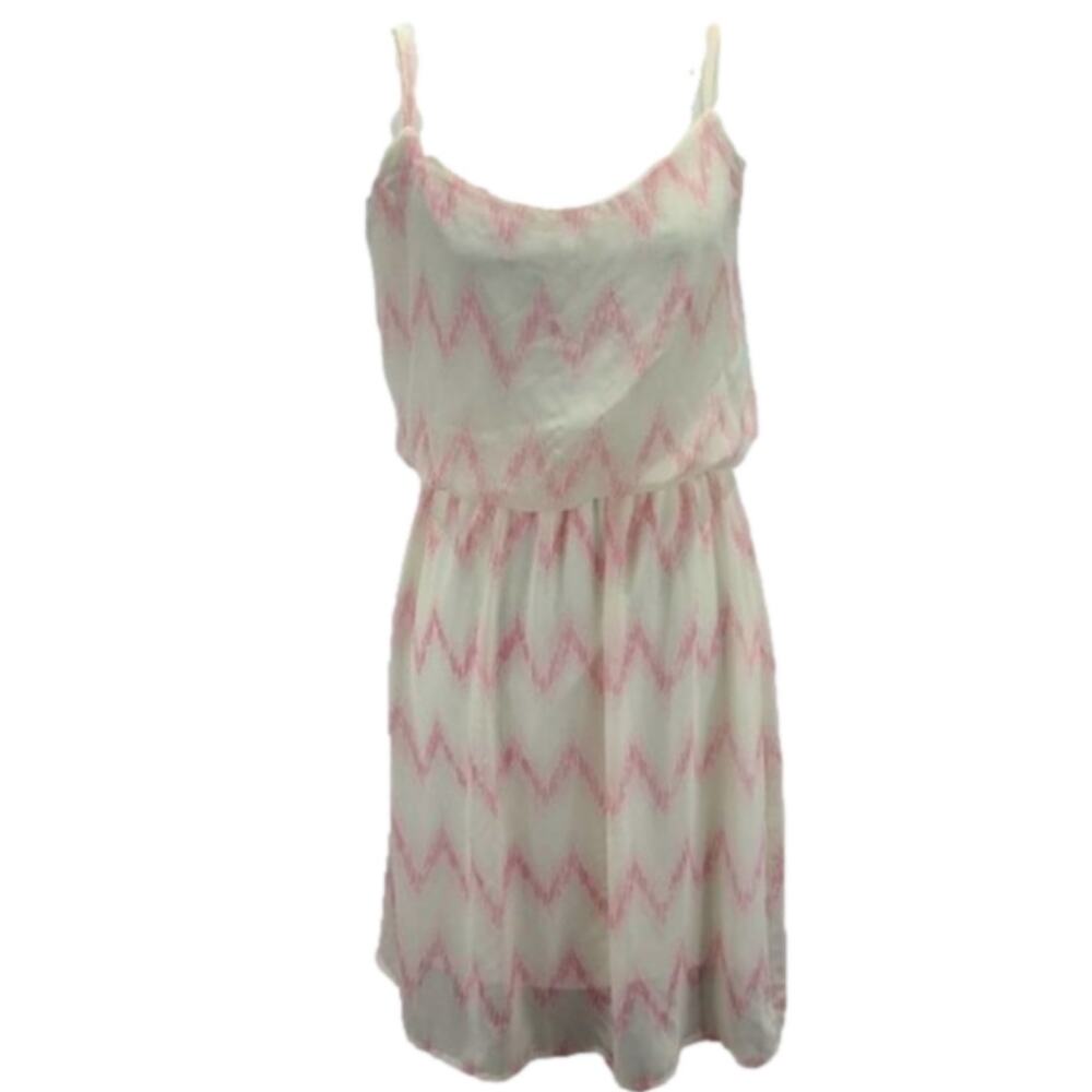 Peach Love Cream Pink Chevron spaghetti dress